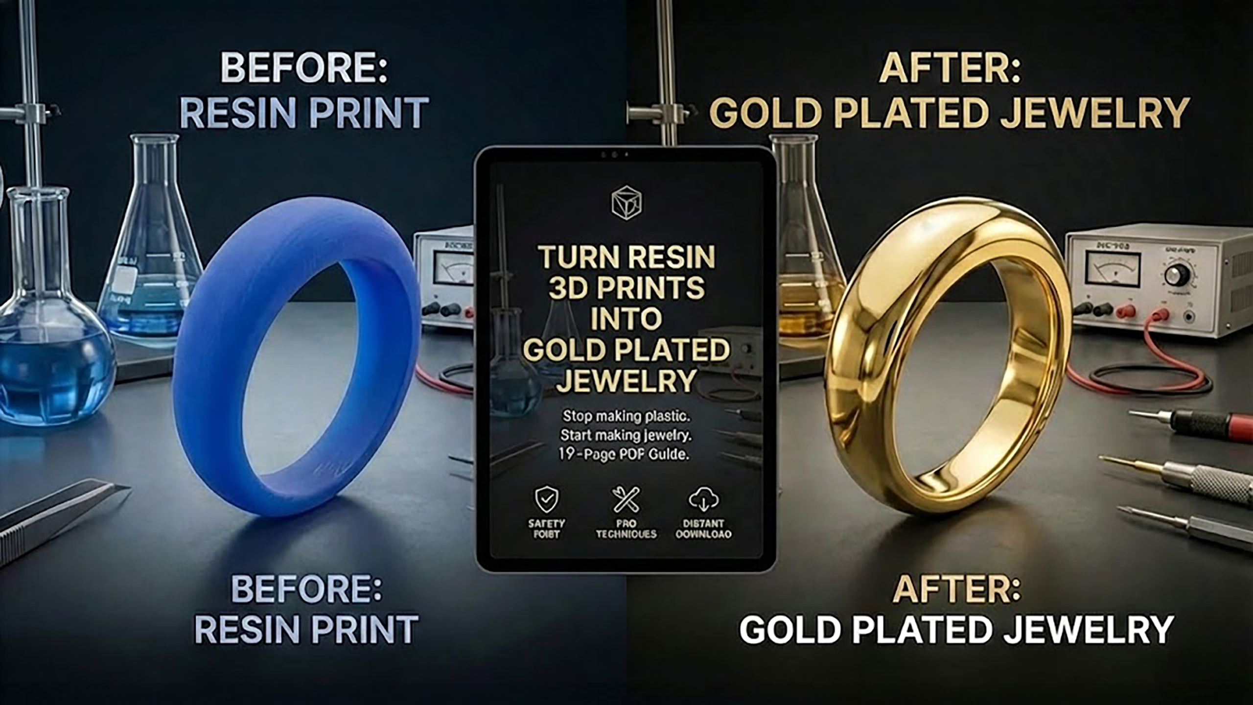 DIY Electroforming Guide: Turn Resin 3D Prints Into Gold Plated Jewlery (Copper / 24k Gold)