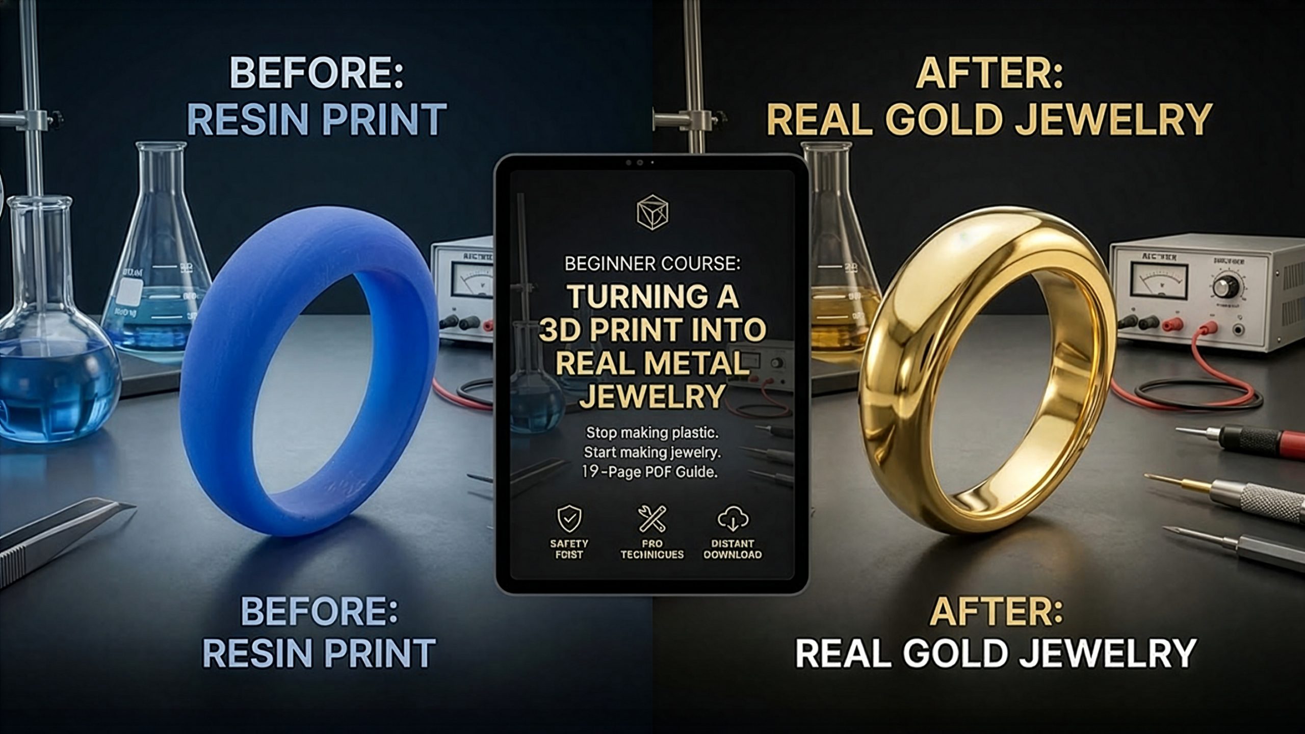 DIY Electroforming Guide: Turn Resin 3D Prints Into Gold Plated Jewlery (Copper / 24k Gold)